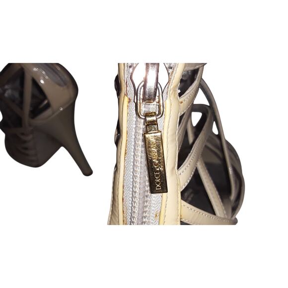 Dolce & Gabbana Sz 8 Patent Leather Strappy Cage  Sandals - Picture 11 of 11